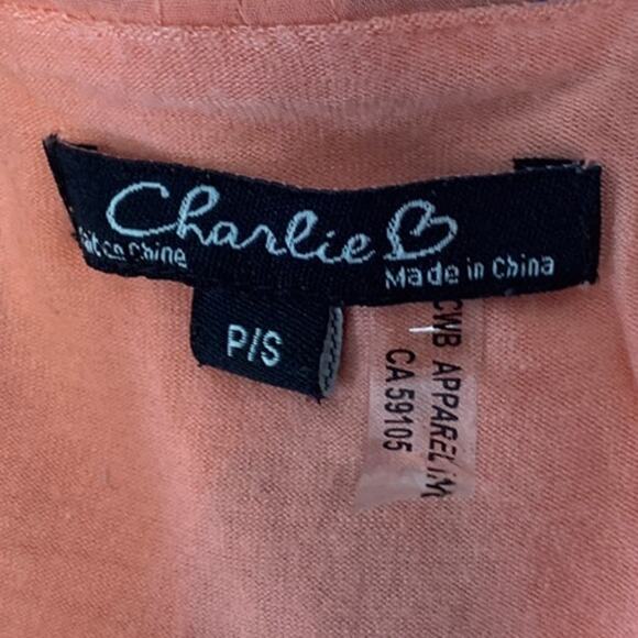 Charlie Womens Small Polka Dot Flowy Layered PolyBlend Short Sleeve Blouse Top - Picture 5 of 6